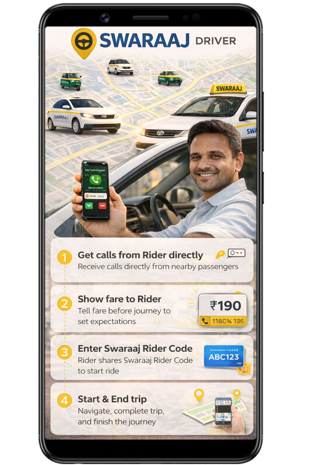 Swaraaj Driver app full control aatmanirbhar app