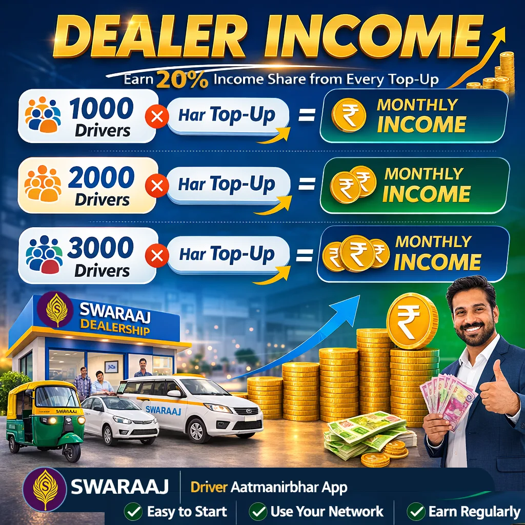 Swaraaj Driver Aatmanirbhr app dealership income